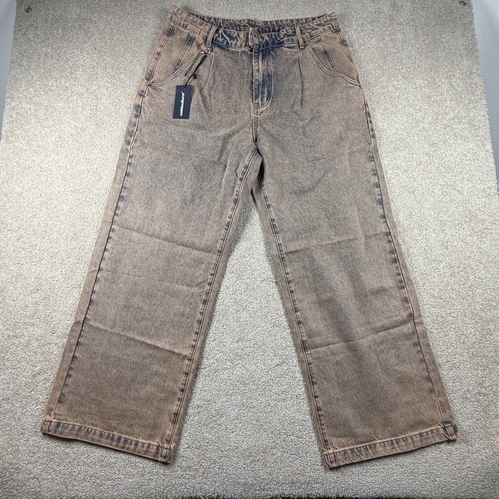 Cold Culture Sand Wash Wide Leg Baggy Jeans Mens Large New With Tags Streetwear